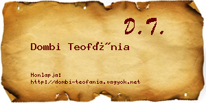 Dombi Teofánia névjegykártya